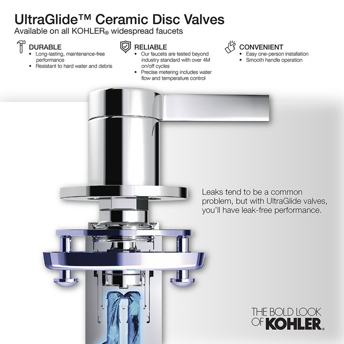 K134914CP,BN,2BZ Kohler Kelston® Widespread Bathroom Faucet with Pop